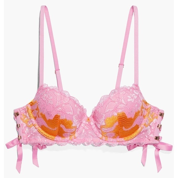 Savage x Fenty Lace'd Up Padded Low Balconette Bra - Picture 1 of 7